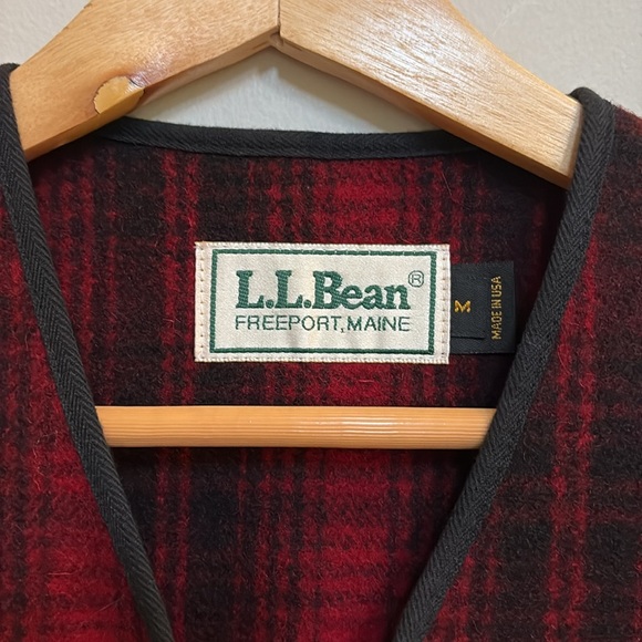 LL Bean wool plaid vest size M - Picture 2 of 4